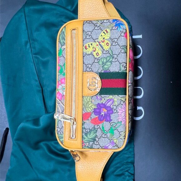 gucci GG Supreme Monogram Flora Ophidia Belt Bag Multicolor - Picture 1 of 6